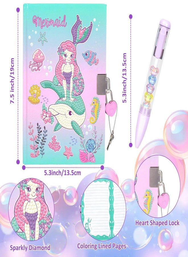 YOYTOO Diamond Art Kit for Kids Age 6-8-9-10, Mermaid Notebook Diamond Painting Fun Arts Crafts Mermaid Toys Gift for Girls Ages 6-12 Year Old Birthday Christmas Gifts - Image 3